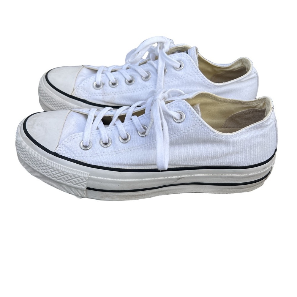Converse All Star White Platform Sole Low-Top Sneakers - Picture 3 of 7